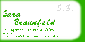 sara braunfeld business card